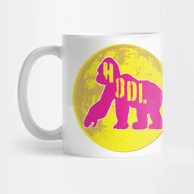 Yellow Moon HODL Ape Super Moon Pink Ape  Version by pelagio